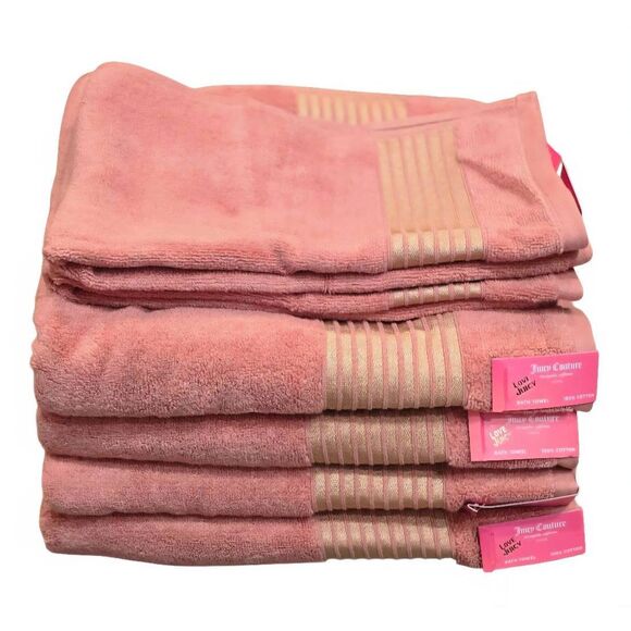 Juicy Couture Home Striped Oversized Plush Bath & Hand Towel Set - Picture 2 of 8